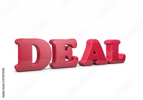 DEAL word on white background 3d rendered illustration