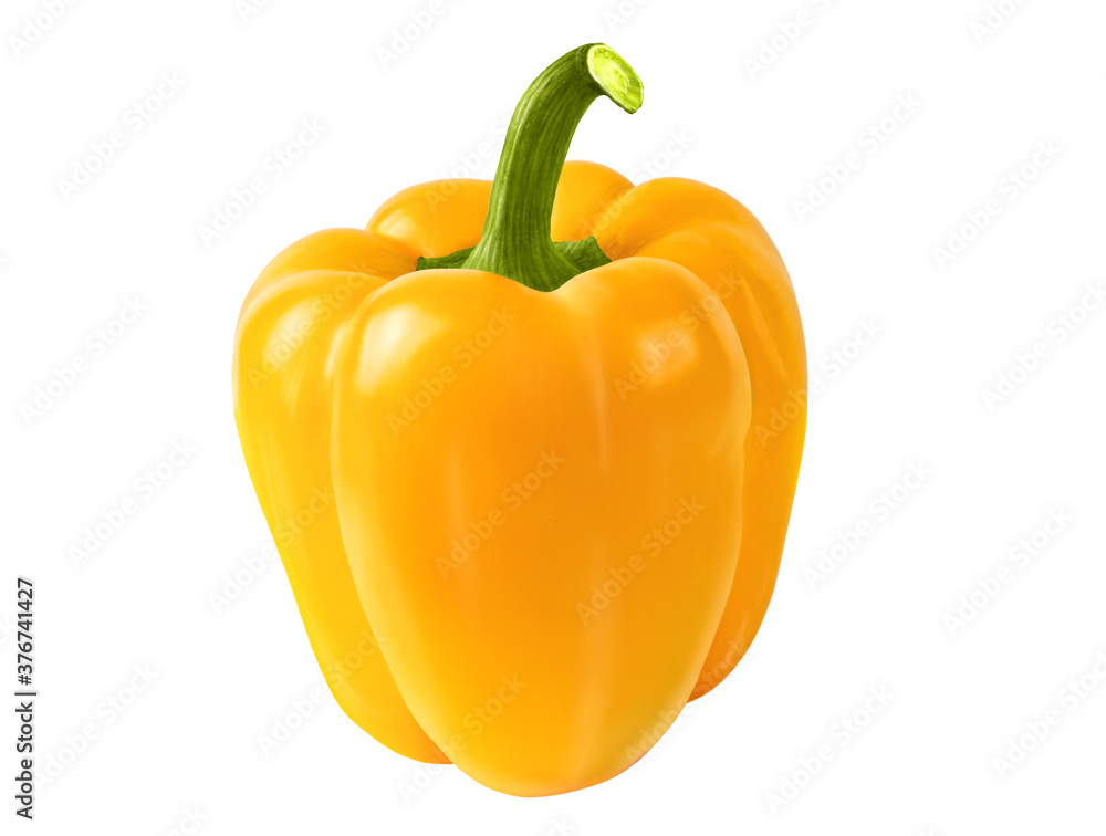 A perfect yellow pepper isolated on white. Ready for clipping path. A perfect yellow pepper isolated on white. Ready for clipping path.
