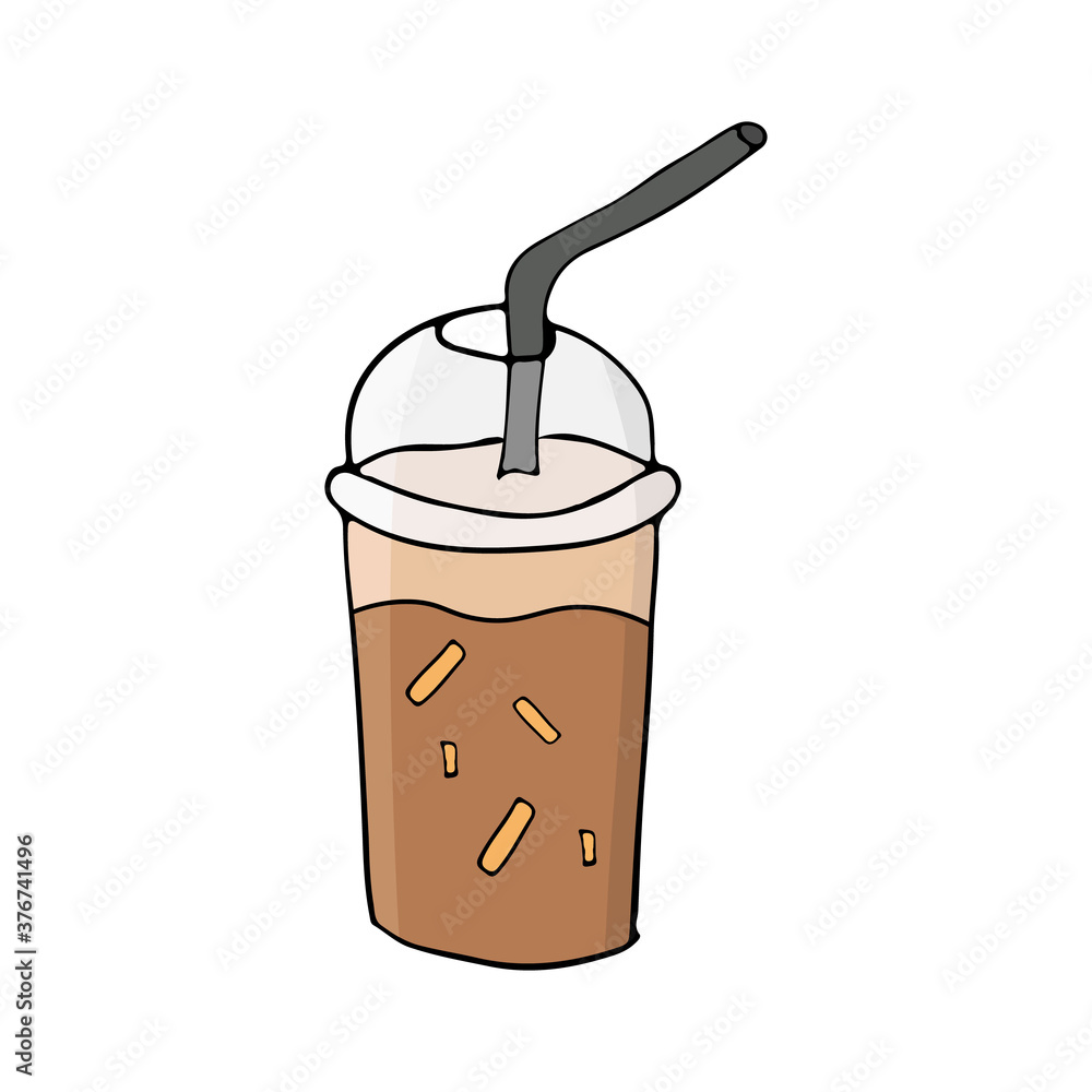 Take away coffee cup illustration in vector. Coffee cup icon in vector on white background Take away coffee cup illustration in vector. Coffee cup icon in vector on white background