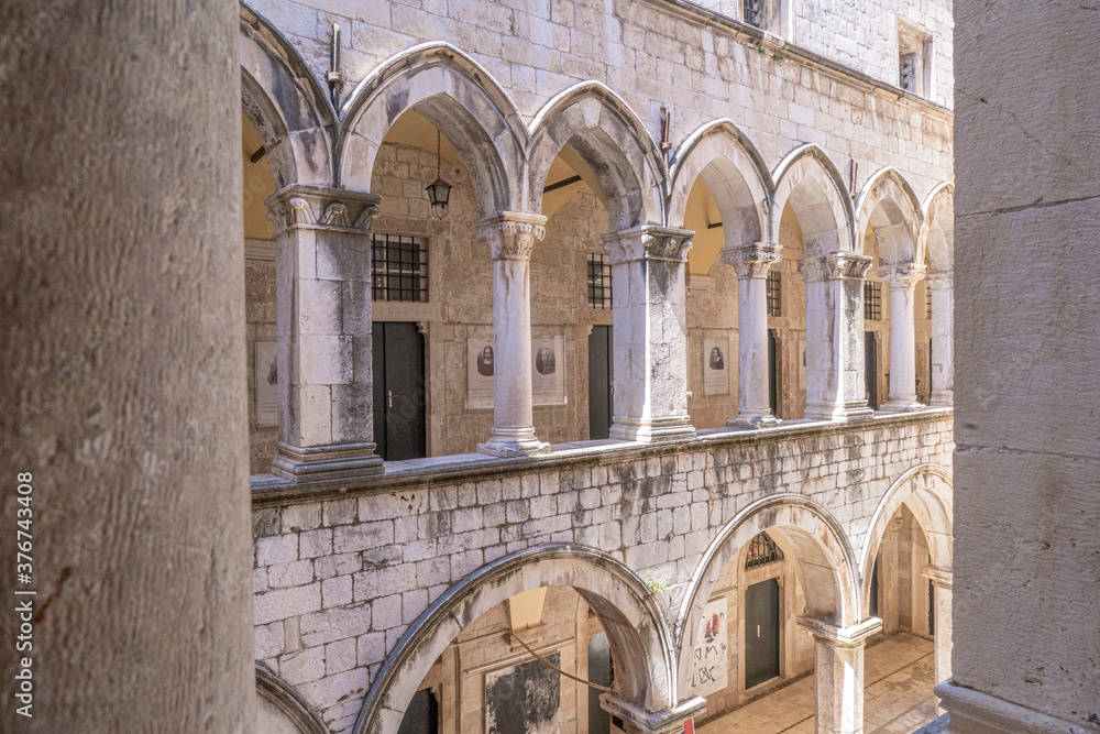 Atrium of the Sponza Palace in Dubrovnik