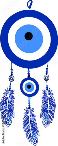 evil eye vector - symbol of protection - blue turkish photo