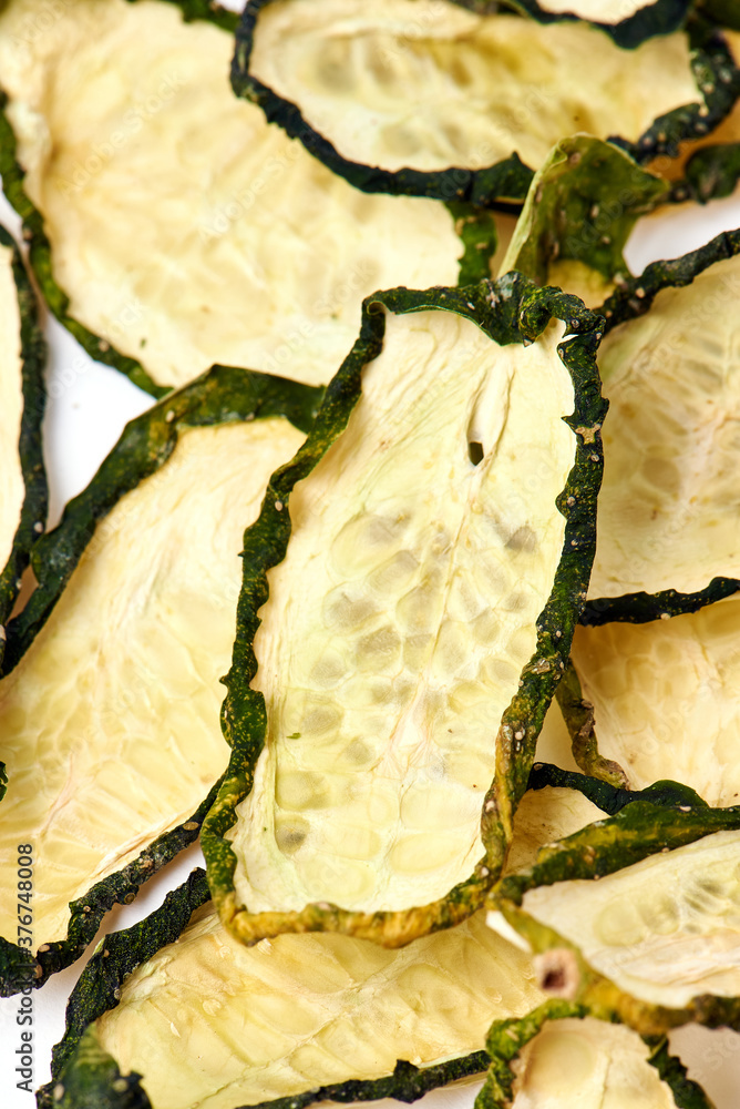 Obraz premium Clouse-up sliced tasty dried vegetable