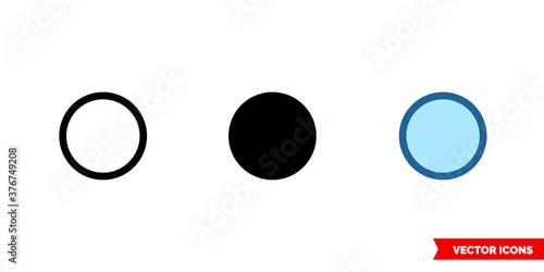 Dryclean icon of 3 types color, black and white, outline. Isolated vector sign symbol.