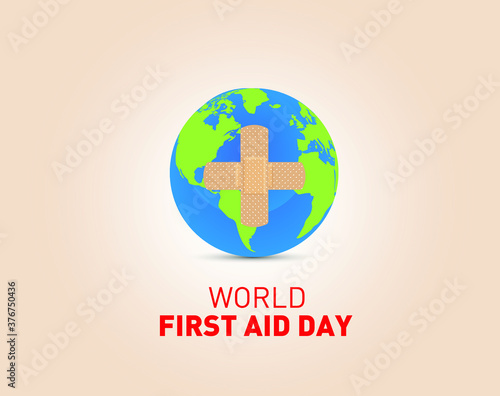 World First Aid Day. Global observance held on the second Saturday in September. World first aid day concept Vector Illustration.