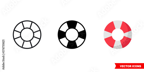 Float icon of 3 types color, black and white, outline. Isolated vector sign symbol.