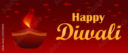 Vector illustration of Diwali festival Diya Lamp
