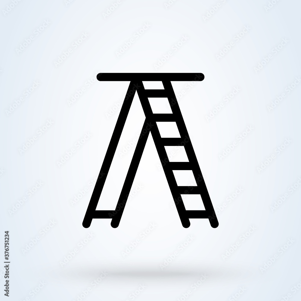 Step ladder or Career ladder icon or logo. Climbing Ladder concept. Stairs vector illustration. Step ladder or Career ladder icon or logo. Climbing Ladder concept. Stairs vector illustration.