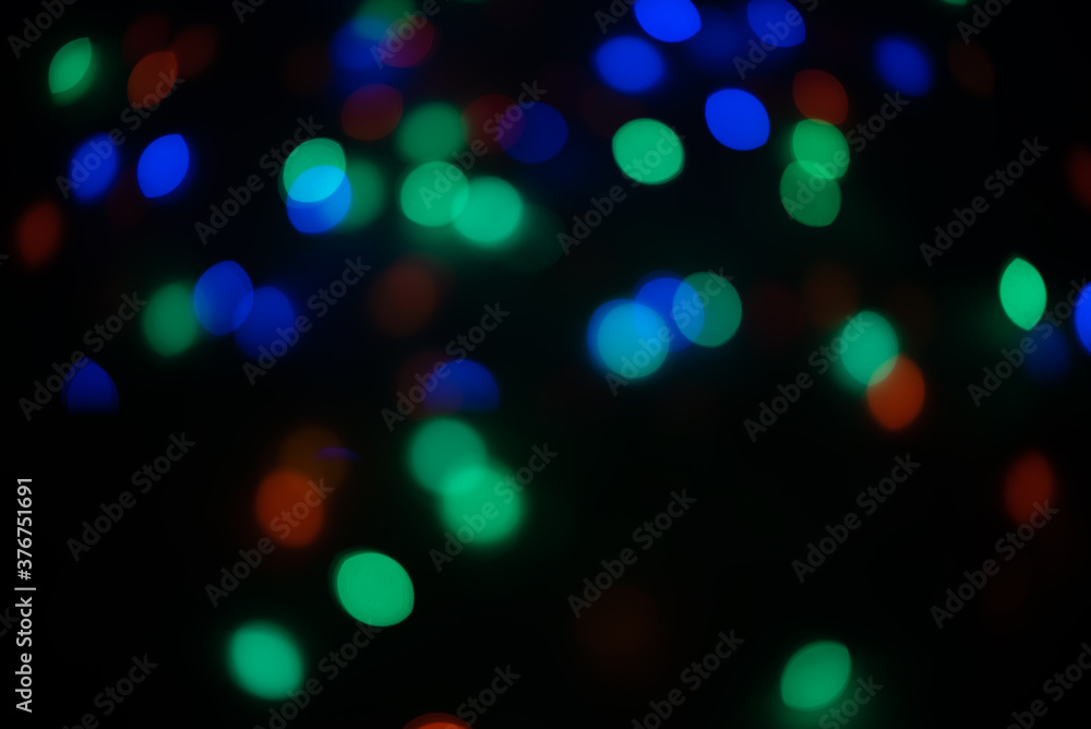 
Boke of Christmas lights of different colors