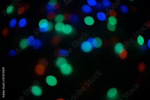  Boke of Christmas lights of different colors