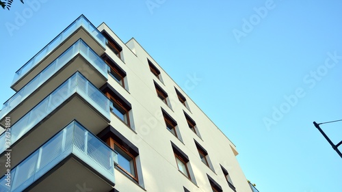 Wallpaper Mural Architectural details of modern apartment building. Modern european residential apartment building complex. Torontodigital.ca