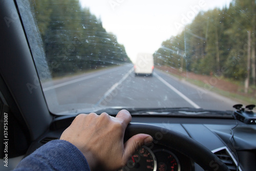 Wallpaper Mural Overtaking a car . Travel by car. Dangerous maneuver. Torontodigital.ca