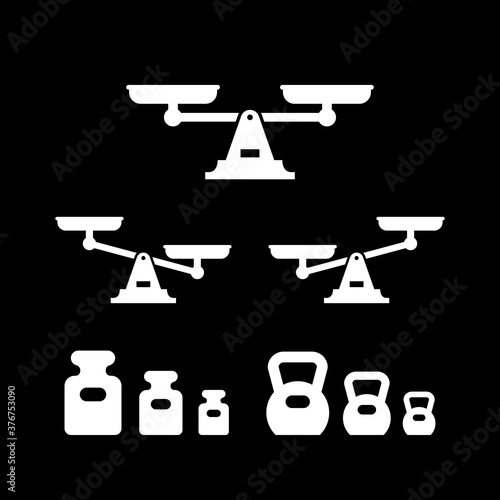Set icons of scales and weights