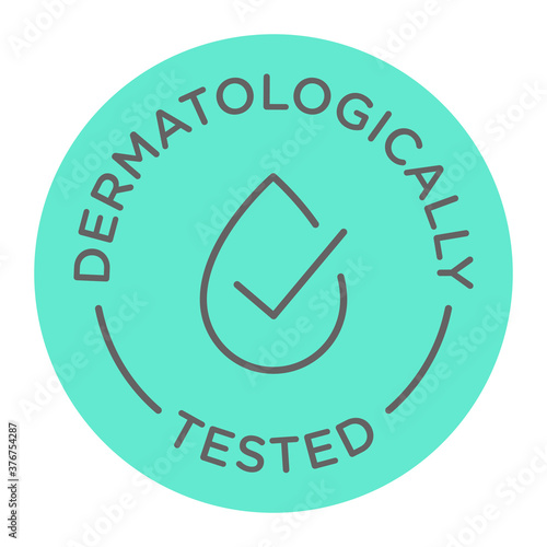 Dermatologically tested round isolated product vector icon logo
