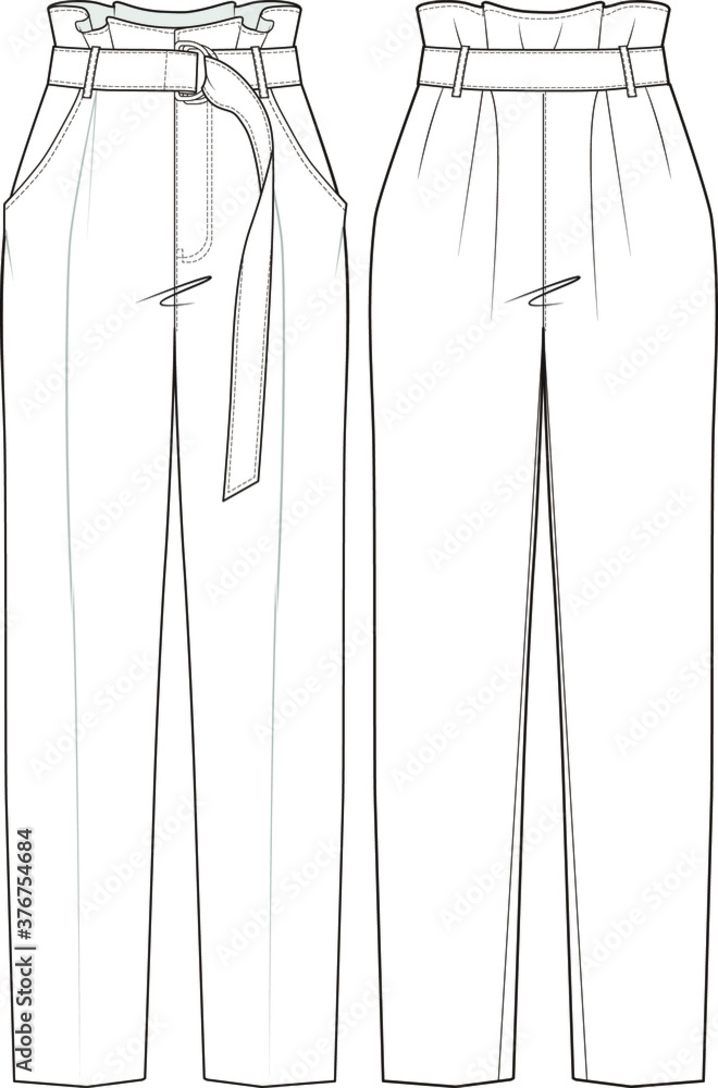 Women's pants. Fashion vector sketch. Women's pants. Fashion vector sketch.