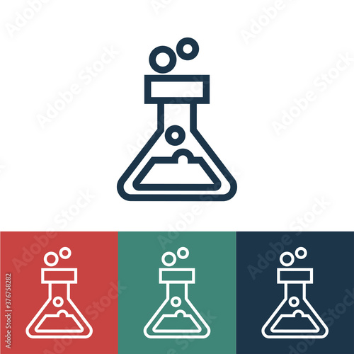 Linear vector icon with triangle chemical bottle