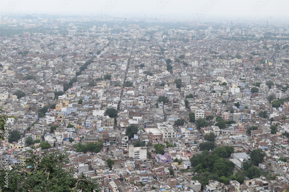 aerial view of the city of Jaipur