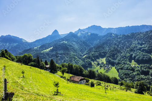 Picturesque views of the western Swiss Alps. Canton of Vaud, Switzerland. © dbrnjhrj