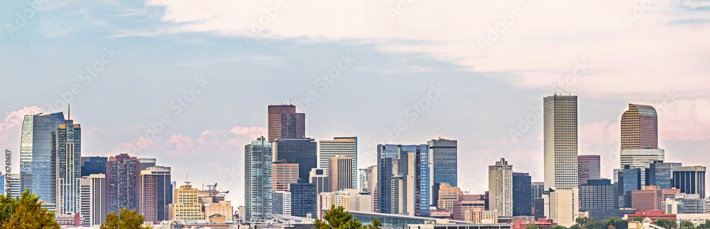 Denver downtown cityscape on a cloudy afternoon