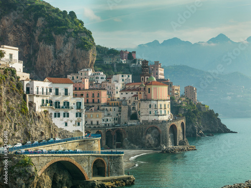 The village of Atrani, on the Amalfi Coast, Campania, Italy