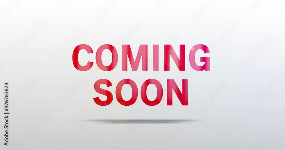 Coming soon. Particle Logo. Text Animation. Red word on grey background. High quality 4k intro/opener Coming soon. Particle Logo. Text Animation. Red word on grey background. High quality 4k intro/opener