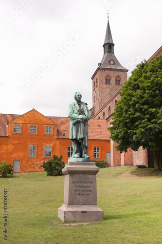 Hans Christian Andersen Statue, Andersens Park, Odense Cathedral, Odense, Denmark photo