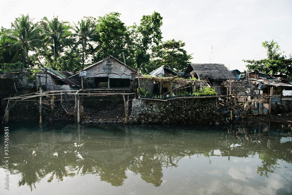 Stilt houses on river, Leyte, Philippines Stilt houses on river, Leyte, Philippines