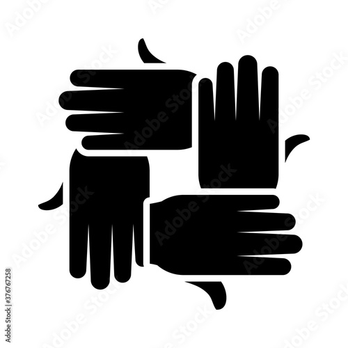 solidarity hands icon, silhouette style