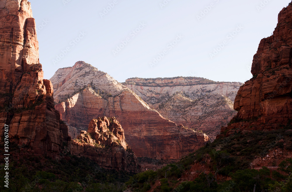 Sandstone mountains, Zion National Park, Utah, USA Sandstone mountains, Zion National Park, Utah, USA