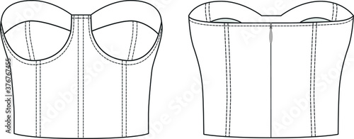 Bustier Top. Fashion Vector Sketch