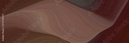 abstract modern horizontal header with old mauve, pastel brown and very dark pink colors. fluid curved flowing waves and curves for poster or canvas