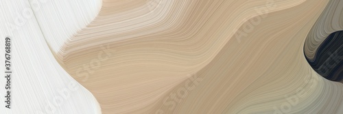 abstract colorful horizontal banner with rosy brown, tan and linen colors. fluid curved lines with dynamic flowing waves and curves for poster or canvas © Eigens