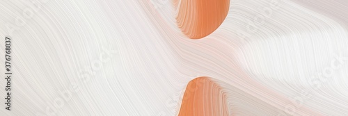 abstract dynamic horizontal header with antique white, linen and dark salmon colors. fluid curved lines with dynamic flowing waves and curves for poster or canvas