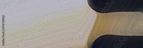 abstract surreal designed horizontal header with dark gray  very dark blue and pastel brown colors. fluid curved flowing waves and curves for poster or canvas