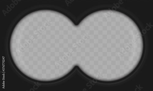 Vector Illustration of Binoculars Point of View Overlay Template