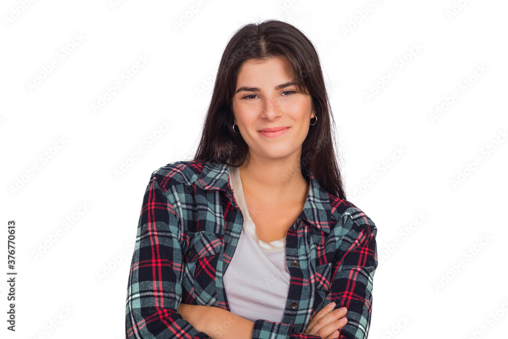 Portrait of young woman looking at camera. Portrait of young woman looking at camera.