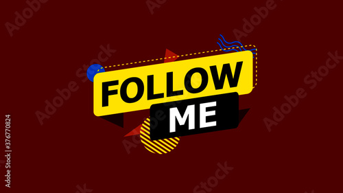 Cuadro en lienzo Follow me. Vector sticker