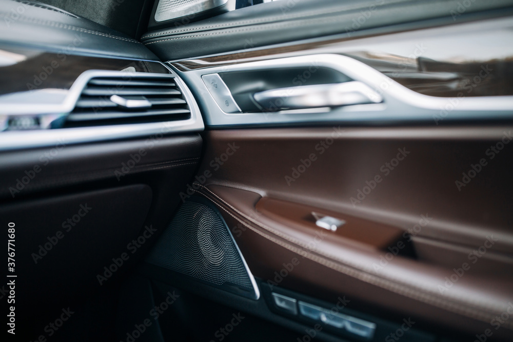Speaker at the panel of modern car Speaker at the panel of modern car