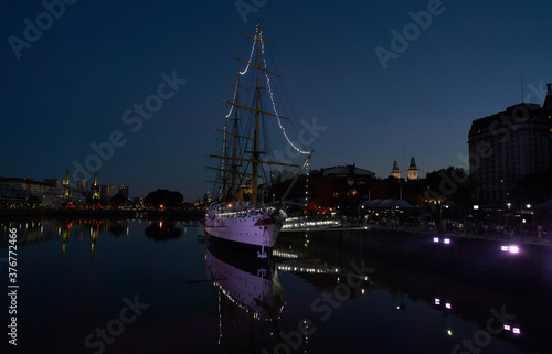 Wallpaper Mural Ship in harbor at night, Puerto Madero, Distrito Federal, Argentina, South America Torontodigital.ca