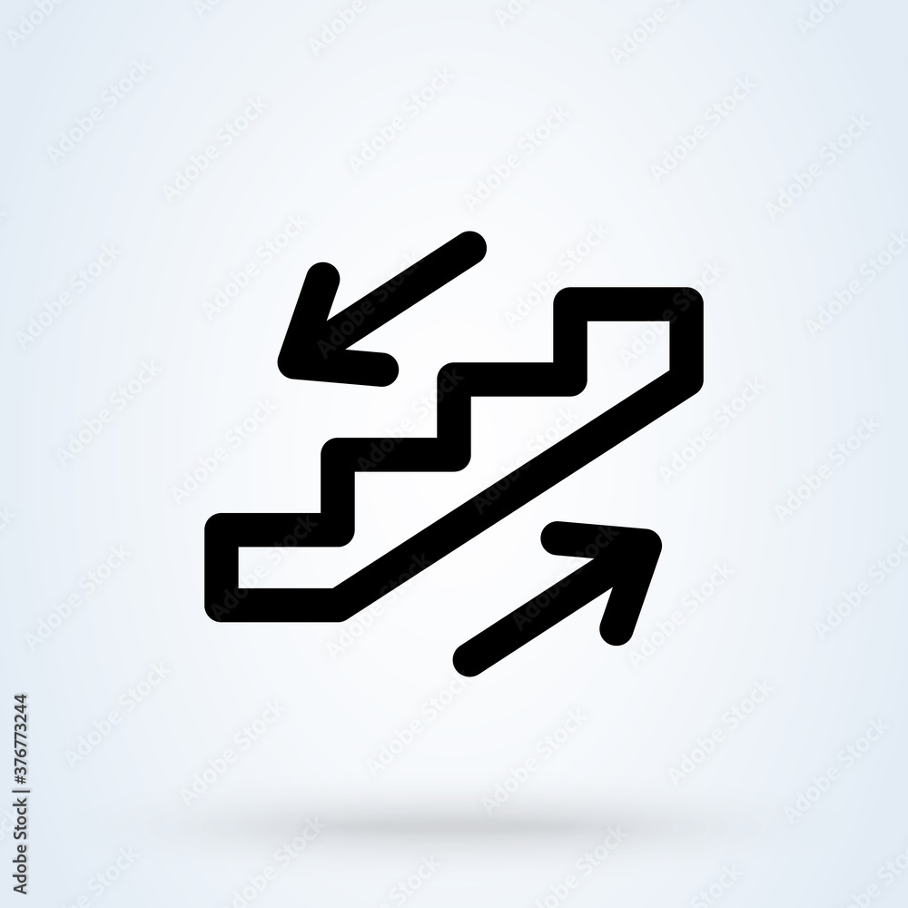 Ladder or staircase icon or logo line art style. Outline Stairs career concept. Success and Business illustration. Ladder or staircase icon or logo line art style. Outline Stairs career concept. Success and Business illustration.