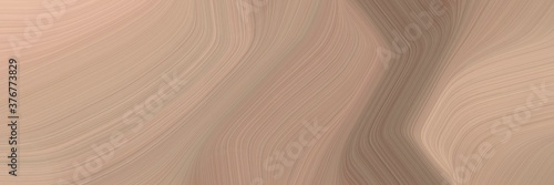 abstract flowing designed horizontal header with rosy brown, pastel brown and burly wood colors. fluid curved lines with dynamic flowing waves and curves for poster or canvas © Eigens