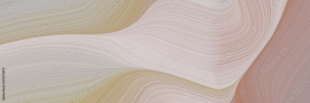 abstract artistic banner design with silver, rosy brown and light gray colors. fluid curved lines with dynamic flowing waves and curves for poster or canvas