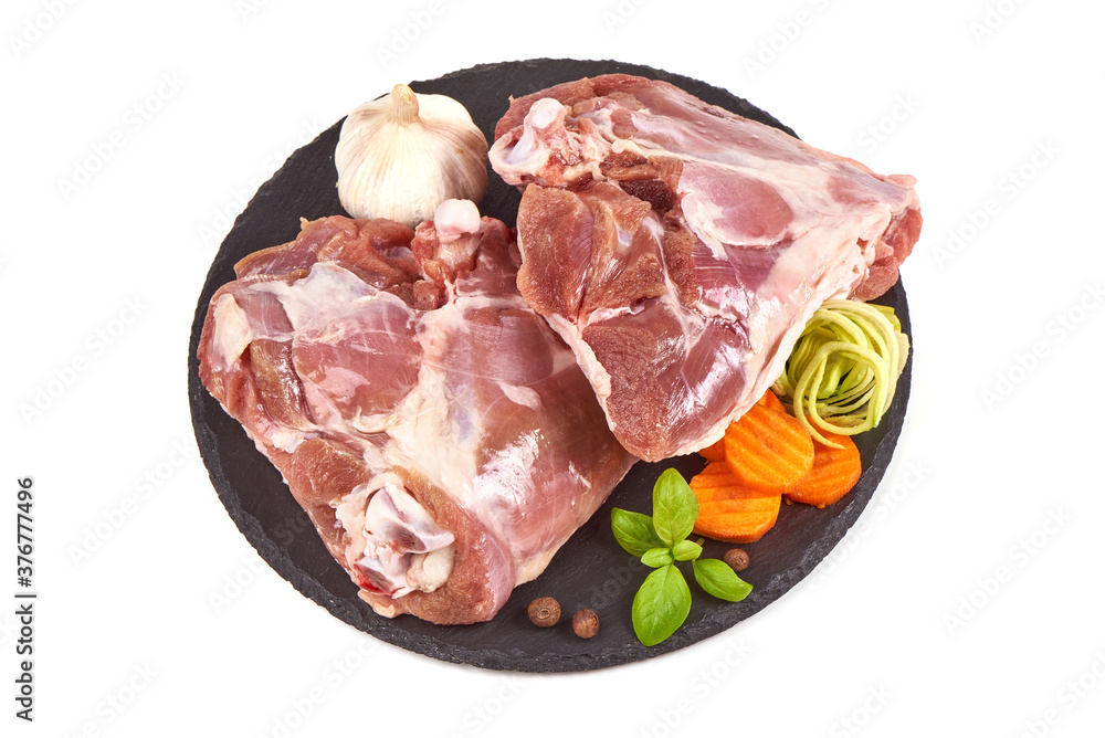 Raw turkey chops, isolated on white background Raw turkey chops, isolated on white background