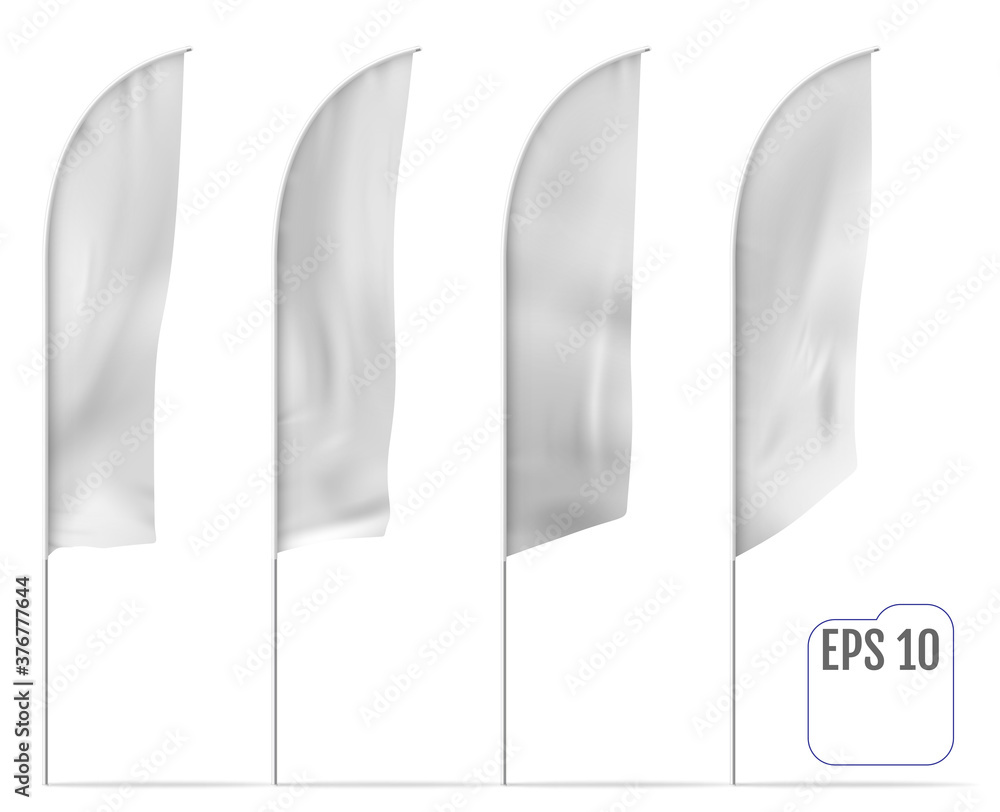 Photos White classical banner and wind flags