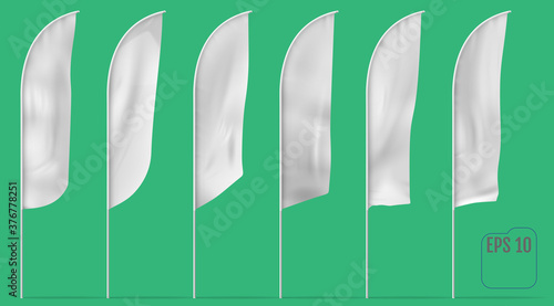 Mockups of banner flags. Vector