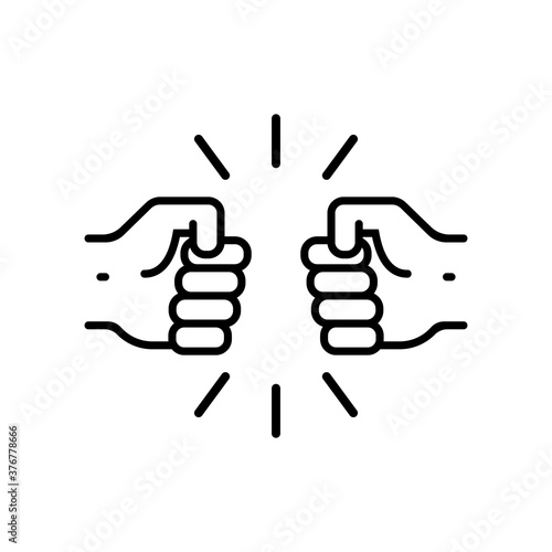 Fist bump icon. Relationship concept. Vector on isolated white background. EPS 10