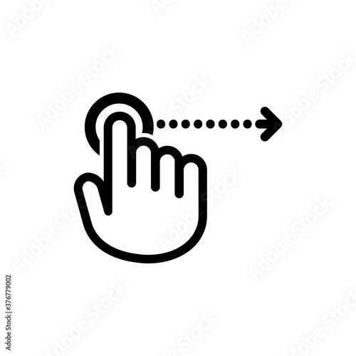 Hand cursor icon moving horizontally. Vector on isolated white background. EPS 10