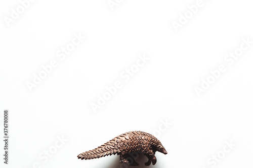 Armadillo toy isolated on a white background