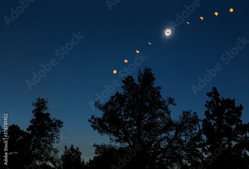 Composite image of total solar eclipse