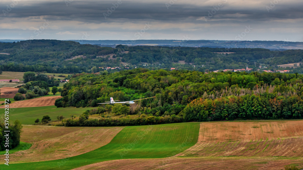 Remote control aircraft in the french countryside