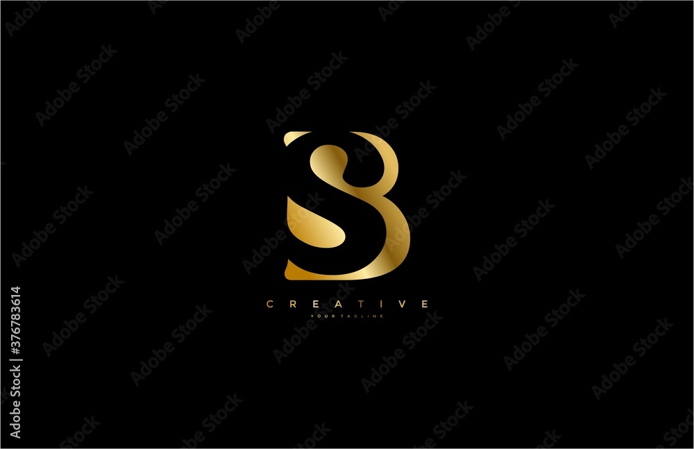 BS Logo simple initial gold color design template BS Logo simple initial gold color design template